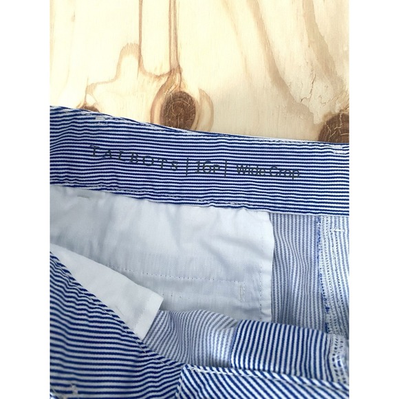 Talbots blue and white wide crop Capri pants size 16P Plus Size - Picture 6 of 9